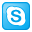 social skype box blue 32